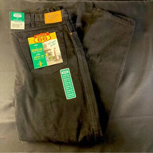 NWT Route 66 Regular‎ Five Pocket Black Jeans Size 40W/32L